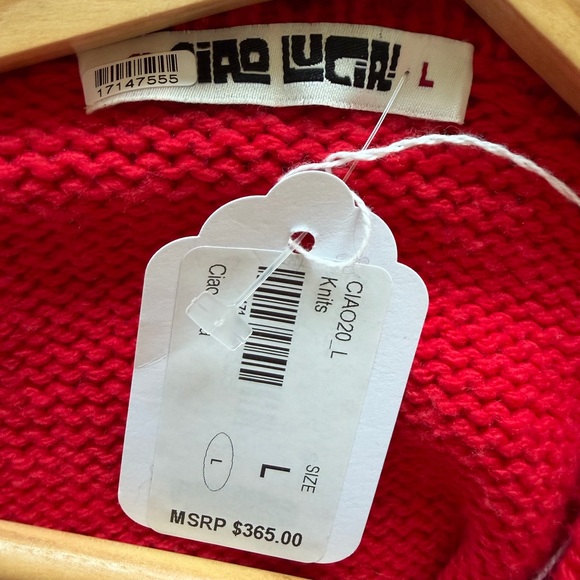 Ciao Lucia Belinha Vibrant Red V-Neck Sweater - Picture 9 of 11